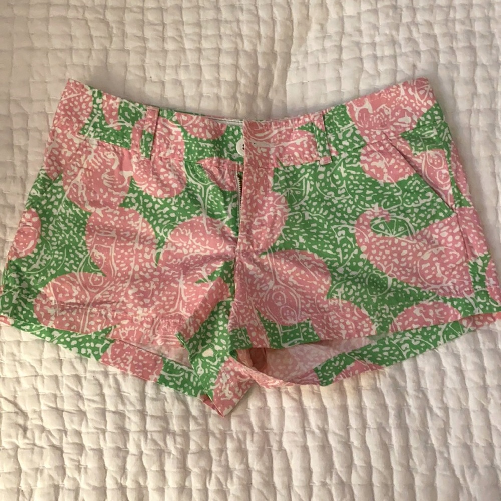 Size 2 - Pink and Green Floral Chino Shorts - Lily Pulitzer
